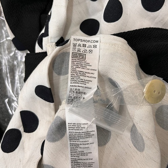 Trendy Topshop Black & White Polka Dot Romper - Picture 5 of 6